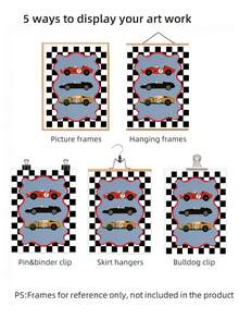 1pc Unframed Racing Car Poster, Suitable For Children's Bedroom Or Game Room Wall Decor, Minimalist Style Decoration, Interesting Poster, Best Back-To-School Gift For Boys - Cartoon Cars - View 6