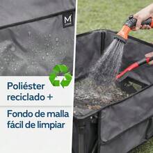 Carrito de Carga Plegable con Fondo De Malla, Fácil De Limpiar Todo Terreno, Gris, 102 kg de Capacidad, Ruedas 8 Pulgadas, 90.2 x 48 x 58.7 cm, para Camping, Jardín y Eventos - por defecto - Ver 6