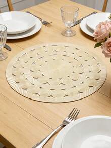 1/4/6pcs Faux Rope PVC Gold Foil Placemats, Hotel Restaurant Decor Heat Insulation Non-Slip Tablemats, Suitable For Wedding Party, Christmas, Valentine's Day, Holiday Celebration, Picnic, Birthday Banquet Table Decoration - Multicolor - View 5