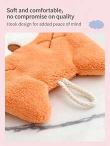 1pc Cute Cartoon Coral Fleece Hand Towel, Absorbent Hanging Hand Towel For Kitchen, Bathroom - Multicolor - View 5