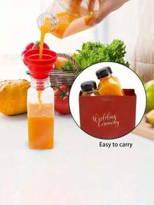 5/10 piezas Botellas de jugo de plástico transparente, Frasco de condimentos portátil, Botellas de plástico pequeñas para líquidos, Botellas de almacenamiento de jugo con tapa, Recipiente de bebida transparente, Utilizado para jugo, batidos, bebidas, Recipiente para bebidas apto para congelador, a prueba de fugas, Botellas - Multicolor - Ver 6