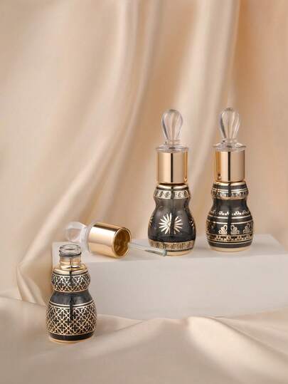 12毫升高端奢华复古玻璃香水瓶，优雅玫瑰金合金防漏可灌装香水瓶，便携式旅行洗漱瓶，适合飞机旅行、度假、日常化妆、家居装饰、DIY香薰，是送给香水爱好者和香水鉴赏家的理想礼物。