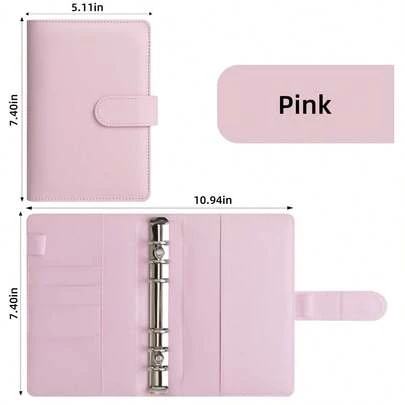 SKYDUE A6 Refillable Binder, A6 Faux Leather Binder, Economical A6 Binder, A6 Notebook (Without Inner Pages), Suitable For Office, School And Travel Work A6 Notebook