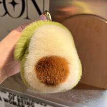 Cute Avocado Plush Pendant, Faux Rabbit Fur Material, Ins Style Backpack Car Decor, Adorable Fruit Design Creative Small Gift, Green Little Feet Design, Holiday Gift - Green - View 11