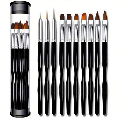 Bộ cọ vẽ móng nghệ thuật - Dụng cụ thiết kế móng nghệ thuật, cọ vẽ gel tạo hình 3D, bút vẽ móng acrylic, cọ vẽ móng nghệ thuật dùng cho salon và làm móng tại nhà.