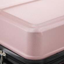YONSLY Hard Shell Suitcase 16/20/24/28 Inches With 4 Wheels 360° Combination Lock Soft Rubber Handle Mesh Pocket Lightweight Suitcase For School - 玫瑰金 - 查看 8
