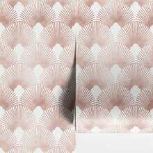 1Roll Classic Fan-Shaped Art Peel And Stick Wallpaper, Waterproof ,Renovation , Removable, Wall Sticker,Murals, Home Decor, Wall Art, Wall Decor, 17.7 Inches *9.8Ft - 經典的扇形藝術 - 查看 5