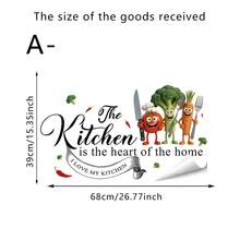 1/2pcs Cartoon Vegetable And Kitchen Motto Wall Stickers - Removable, Self-Adhesive, Waterproof PVC Decals - Suitable For Kitchen, Bedroom, Dining Room, And Living Room Decor - Wall Stickers - View 9