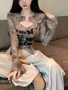 Women Tops - Khaki - View 4