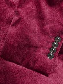 I FineLong Fashionable Casual Business Velvet Men's Suit Jacket, Formal Wear - Red - View 5