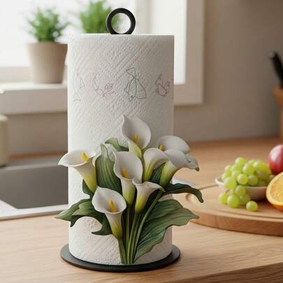 حامل علبة المناديل الزهرية. زهرة التوليب. زنبق الكلا. موزع علبة المناديل الديكورية الفاخرة. لا يتطلب الحفر ، مثبت على السطح ، قابل لإعادة الاستخدام ، متين. ديكور العطلات ، مناسب للمطبخ والحمام والحفلات. بناء من الحديد القوي ، مثالي لاحتفالات العطلات.