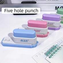 5-Hole Binder Punch: Office Desk Organizer, Perfect For DIY Notebook And File Binding, JWCB Craft Paper Punch Tool - Green - View 3