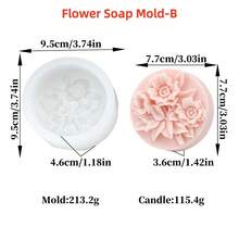 3D Floral Silicone Soap Molds - Flower & Plant Candle Moulds For DIY Soap Making, Aromatherapy Candles, Wax Melts, Resin Crafts | Botanical Garden Pattern Soap Molds For Handmade Gifts - Flower - View 13