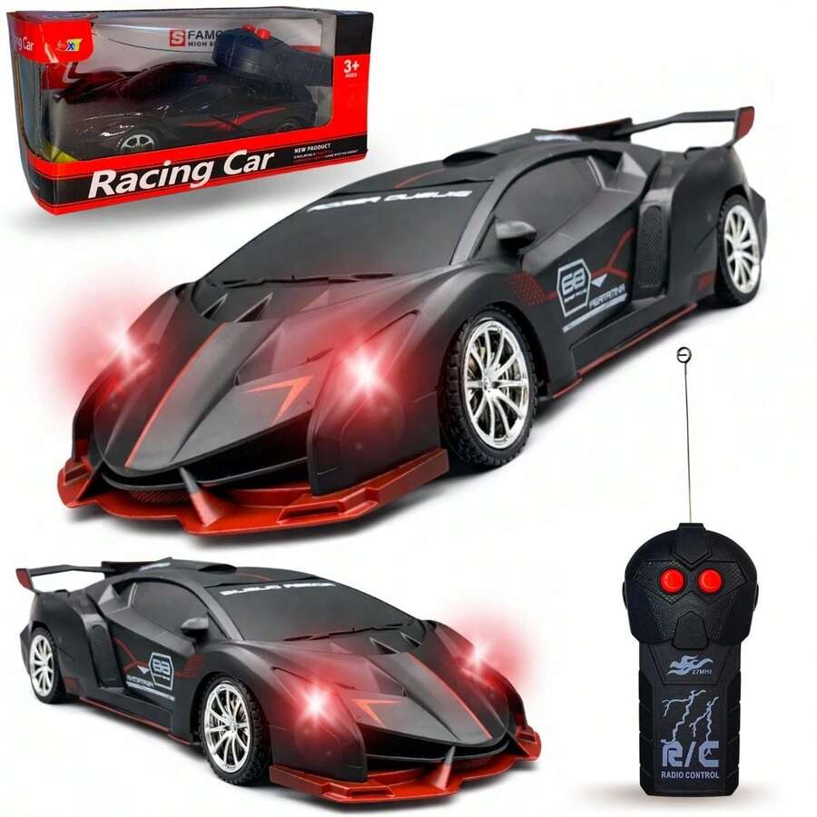 Black Remote Control Car With LED Headlight - Forward And Reverse Control - 藍色 - 查看 1