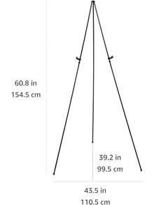 Easel Display Stand, Instant Floor Poster, Lightweight, Collapsible, Portable With Tripod Base, Black Steel (Supports 5 Pounds),  Display Solution - 1 - 查看 6