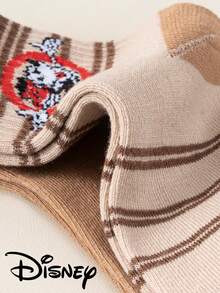 Disney 1/5 Đôi tất trẻ em họa tiết bong bóng, tất cao đến bắp chân kẻ sọc cổ điển thoáng khí, tất hoạt hình mềm mại và thân thiện với da, phù hợp cho bé trai và bé gái mặc hàng ngày, đi học, lễ Phục sinh, quà tặng mùa xuân/hè. - màu nâu - Xem 7