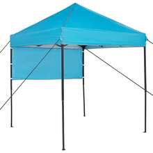 Pavillon-Zelt Blau 194 x 194 x 251 cm Stoff - Blau - Übersicht 7