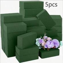 Bloque de espuma floral cuadrado de 14 cm x 8 cm x 4,5 cm, adecuado para flores frescas y manualidades con flores artificiales - Verde - Ver 12