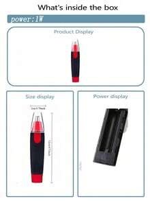 AXH Men's Nose & Ear Hair Trimmer, Stainless Steel Manual Waterproof Portable Nose Hair Shaver - Black - View 10