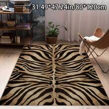 Brown And Black Zebra Pattern Rectangular Large Carpet For Bedroom, Living Room, Dining Room, Study, Bedroom.Soft And Versatile Home Carpet, Large Floor Mat - 1PC - 查看 3
