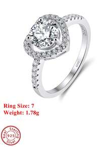 ORSA JEWELS 1 Pezzo Anello in Argento Sterling 925 Solido Colore D Moissanite Taglio a Cuore VVS Gioiello Romantico per Donne, Uomini Matrimonio Festa Banchetto Regalo Coppie Abbinati - MO14 - Visualizzare 11
