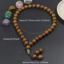 Vòng tay Mala thủ công 33 chiếc, 10mm, đá thạch anh tím và gỗ đàn hương, món quà hoàn hảo, kèm hộp quà trang nhã. - màu nâu - Xem 2
