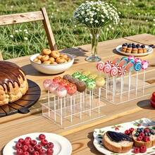 1pc/2pcs Transparent 15-Hole Lollipop Display Stand, Suitable For Colorful Candy Sticks, Cupcakes And Desserts, Great For Parties And Events, Dessert Display, Vertical Lollipop Rack - 透明 - 查看 7