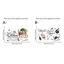 1/2pcs Cartoon Vegetable And Kitchen Motto Wall Stickers - Removable, Self-Adhesive, Waterproof PVC Decals - Suitable For Kitchen, Bedroom, Dining Room, And Living Room Decor - Wall Stickers - View 6