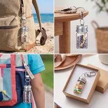 Mini Glass Bottle Keychain, Tiny Wishing Jar Keychain, Micro Glass Container, DIY Wedding Favor/Home Party Decor Handmade Gift Suitable For Crafts, Perfume, Essential Oils, Travel - Multicolor - View 6