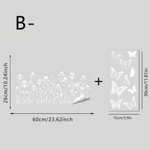 1/4pcs Floral Electrostatic Window Cling. White R Tulip, Sunflower And Iris With Butterfly Patterns Silhouette Sticke. Removable, Waterproof PVC. Suitable For Living Room, Cafe And Shop Window Decoration. - Multicolor - View 16