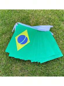 32.8ft/26.24ft/19.68ft Cờ treo Brazil mini - Biểu ngữ cờ thế giới thu nhỏ phù hợp cho tiệc, sự kiện, lớp học, vườn và lễ hội. Trang trí theo mùa, biểu ngữ tiệc chủ đề World Cup, trang trí không khí cổ vũ bóng đá. - Biểu ngữ cờ Brazil - Xem 5