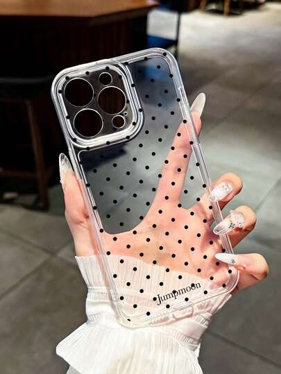 Black Polka Dot Anti-Drop Phone Case Compatible With IPhone 15 Pro Max/14/13/12/11/XS/XR/X 15 Plus/13 Pro Max/16/16 Pro Max/14 Plus 17/17 Pro Max, Fashionable Phone Protective Cover For Men And Women