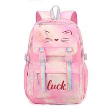 Cat Face Cute Backpack - Large Capacity Backpack With Adjustable Shoulder Straps, Lightweight Zipper, Printed With Stitch And Angel Patterns, Birthday Or Back To School Gift, Casual Backpack, Fun Design, Durable, Suitable For Teenagers,Back To School Supplies School Essentials - Multicolor - View 13