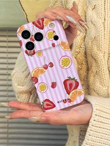 GIIPPA 1 Piece Summer Tropical Fruit Design Phone 17 Pro Max Case, Suitable For Phone 16 Pro Max, 15 Pro Max, 14 Pro Max, Korean Stylish And Interesting Phone Case, Compatible With 11/12/13/14/15/16 Pro Max Plus, Elegant Design Suitable For Both Men And Women, Ideal Gift For Girlfriend On Christmas, Valentine's Day, Easter, Wedding Season And Birthday - Multicolor - View 5