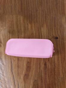 Bolsa de papelería minimalista de color macaron, organizador portátil multifuncional de oficina para almacenamiento de lápices, esencial para volver a la escuela, almacenamiento y organización de papelería, liviano y fácil de usar, almacenamiento de escritorio, contenedor de almacenamiento, bolsa de silicona de gran capacidad para bolígrafos, bolsa de papelería portátil para estudiantes, accesorio de viaje a la playa, adecuado para uso diario en la oficina y la universidad de adultos - Multicolor - Ver 8