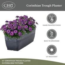 Classic Home and Garden - Macetero corintio 10 Pulgadas Color Gris tormenta - Gris tormenta gris - Ver 4