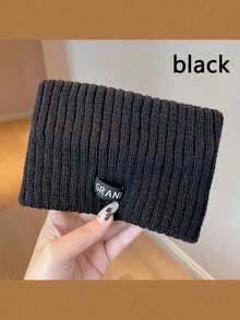 1/4pcs Solid Colour Casual Polyester Turban Knitted Cold Weather Hairband, Autumn & Winter - Multicolor - View 2