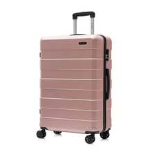 YONSLY Suitcase 16/20/24/28 Inches With 4 Wheels 360° Combination Lock Double Maintenance Zipper Mesh Pocket Soft Rubber Handle Trolley Suitcase - 玫瑰金 - 查看 11