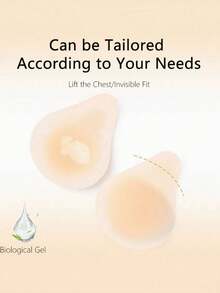 1对水滴形硅胶乳贴 - 可重复使用的透明粘性乳贴，适用于无肩带和露背服装 - 杏色 - 查看 5