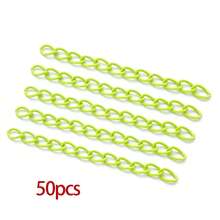 50 piezas de extensores de cadena de colores para hacer joyas, extensores de cadena de cola de hierro con pintura en aerosol para collares, pulseras, aretes y accesorios de joyería - Multicolor - Ver 25