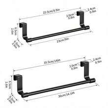 1pc Stainless Steel Towel Rack, Bathroom Towel Rack Holder, Kitchen Cabinet Door Hanging Storage Rack, Wall Mounted Towel Bar, Door Hanging Stainless Steel Towel Rack Storage Shelf For Bathroom Kitchen Cabinet Door - A - View 5