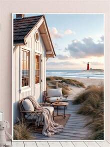 Bộ tranh đính kim cương 1 món, phong cảnh mùa đông, đính đầy kim cương tròn, chất liệu acrylic, tranh trang trí tường phòng khách, phòng ngủ, quà tặng ngày Valentine. - viên kim cương tròn - Xem 3