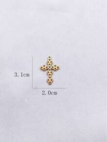 1/5件装十字架吊坠项链，波西米亚风格日常佩戴饰品 - 金黃色 - 查看 7