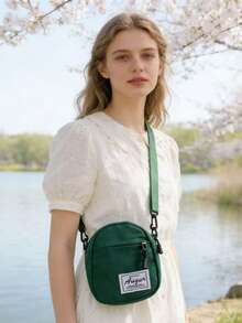 Minimalist Versatile Solid Color Fashion Mini Crossbody Bag - Green - View 7