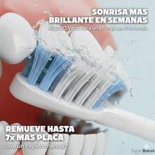 Sonicburst Cepillo de Dientes Eléctrico - 8 Cabezales de Repuesto - Cepillo Dental con Sensor de Presion Integrado - Potencia 45000vpm Remueve 7x mas placa and Cuida tus Encias - 5 Modos and Mode de Carga Wireless - Certificado por la FDA Blanco 8 Cabezales - 2 años - Blanco - Ver 5