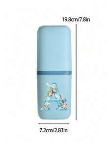 Portable Travel Toothbrush Box, Printed With Letters A-Z And Starfish Shell And Ocean Element Pattern Design, Bathroom Accessories,Outdoor Travel Toothbrush Toothpaste Storage Boxes,Letter Series Print Dust-Proof Organizer Case,Travel Essentials,School Back To School School Supplies,Holiday Camping Holiday Essentials ,Vacation Mini Summer Supplies,Bathroom Accessories, Household Items, And Storage Supplies - Multicolor - View 9