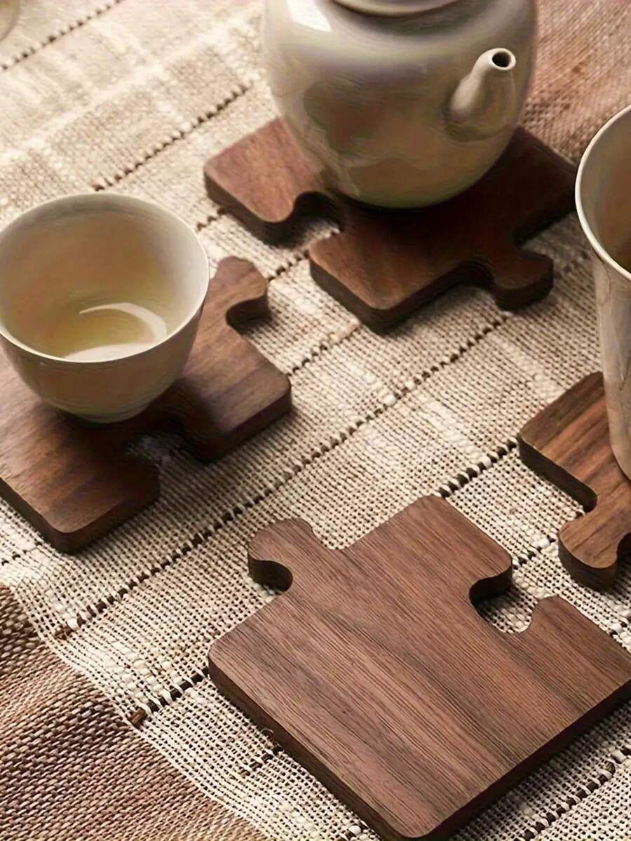 Bộ đế lót ly bằng gỗ kiểu cổ điển thiết kế phẳng 2D, có lớp đế cách nhiệt, thích hợp cho bàn làm việc văn phòng, quầy bar và trang trí nhà cửa, cần thiết cho các buổi họp mặt ngày lễ, phù hợp cho quán bar, văn phòng và nhà cửa, mọi dịp. - Nhiều màu - Xem 1