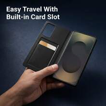 1 pieza Funda de cartera de cuero PU con ventana inteligente de lujo, con soporte plegable y ranura para tarjetas. Cubierta protectora a prueba de golpes compatible con Samsung S26 Ultra, S25 Ultra, S24 Ultra, S23 Ultra, S22 Ultra - Negro - Ver 9