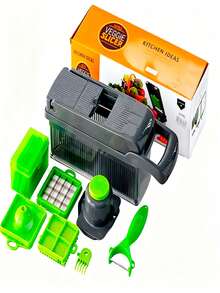 12-In-1 Multifunctional Vegetable Cutter With Gray Container - Grey - View 3