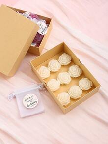 Rose Scented Candle Set (9Pcs) With Gift Box & Organza Bags, Romantic Decorative Candles For Wedding, Proposal & Special Occasions - 9Pcs - View 10